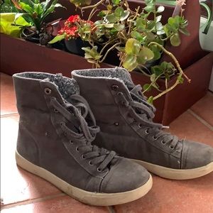Grey high top shoes